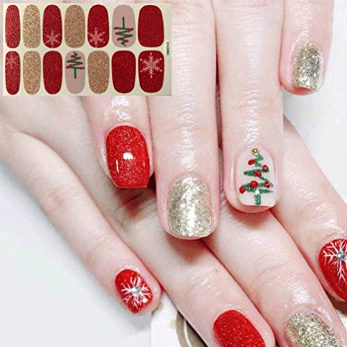 Lurrose 6pcs adesivi per unghie di Natale adesivi