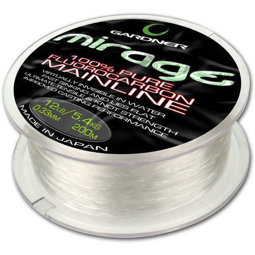 Gardner Tackle Mirage Fluorocarbon Mainline - Carp Coarse Fishing Leader Line