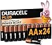 Duracell Plus AA Batteries (24 Pack) - Alkaline 1.5V - Up to 100% Extra Life - Reliability for Everyday Devices - 0% Plastic Packaging - 10 Year Storage - LR6 MN1500