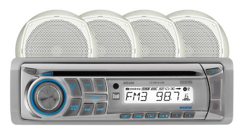 Dual MCP204A Marine AM/FM/MP3/WMA CD Receiver with Pair of 6.5-Inch Dual Cone Speakers
