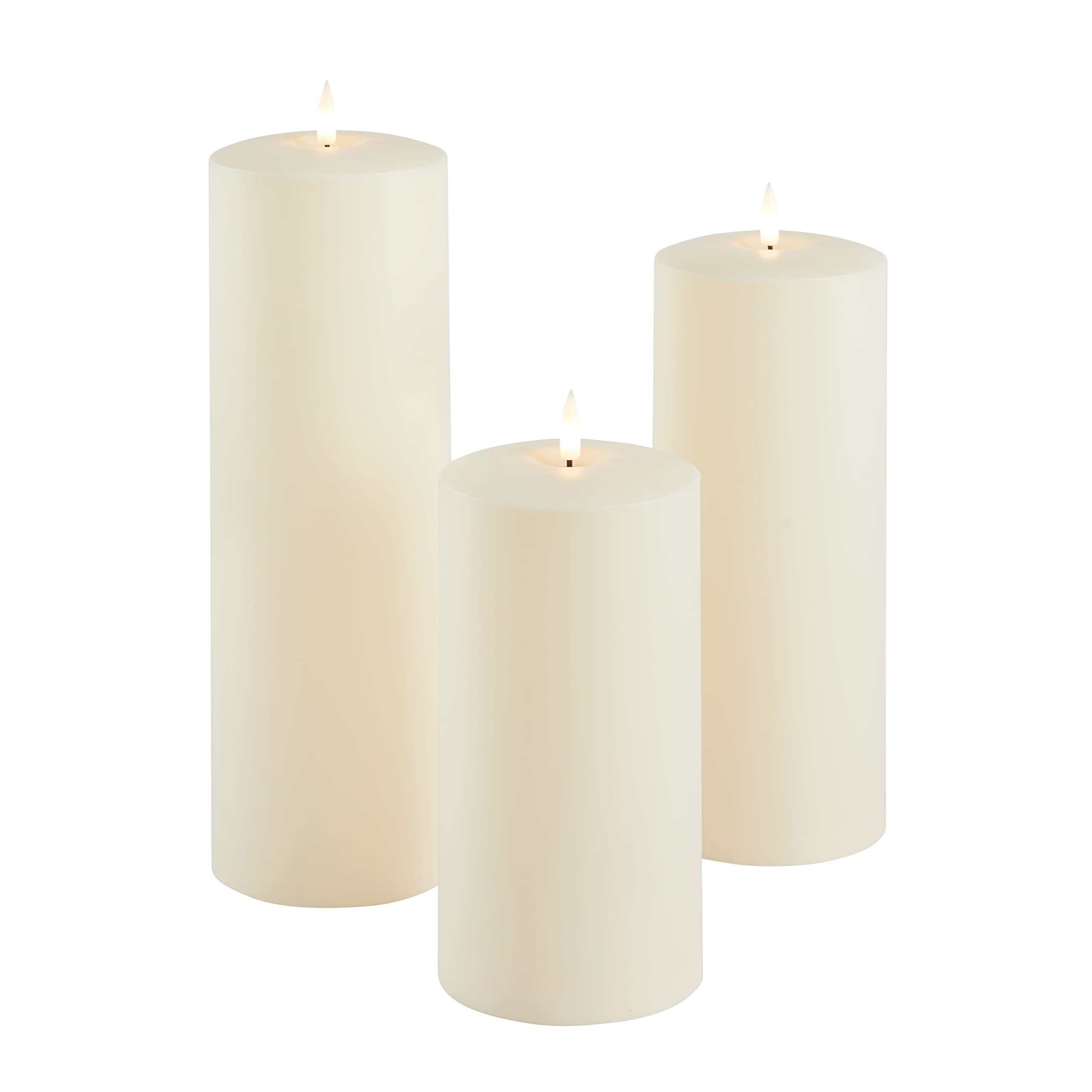 Lights4fun 6er Set TruGlow® Kerzen für Außen mit warmweißer LED Flamme und Timer Garten Deko Balkon
