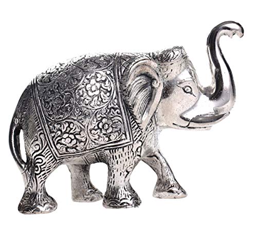 Image of KridayKraft Metal Elephant Silver Color for Showpiece Enhance Your Home,Office & Table and Gift for Have House Warming Anniversaries, Birthday..