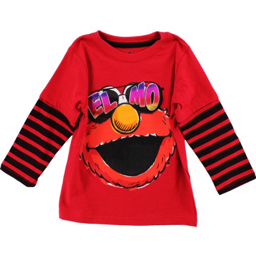 Sesame St Boy's 2-7 Elmo Long Sleeve Twofer Tee