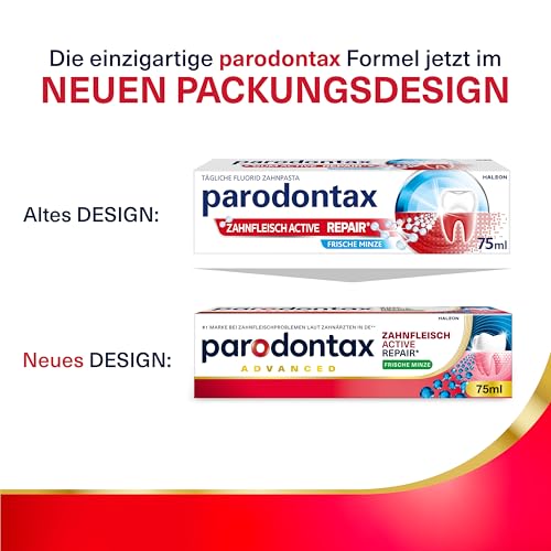 Parodontax Active Gum Repair* Zahnpasta mit Fluorid, 1x75ml, Zahncreme für gesünderes Zahnfleisch ab Woche 1**