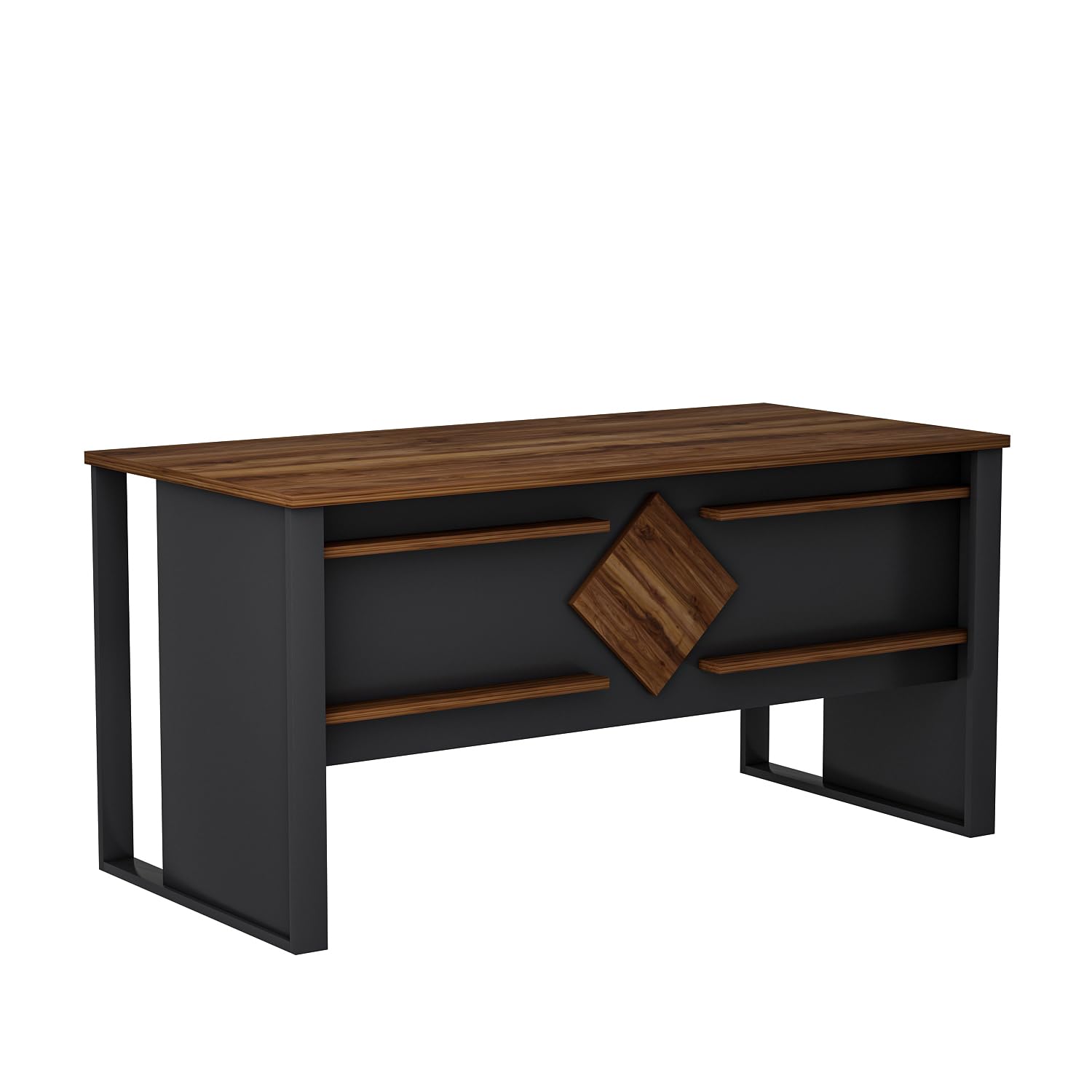 Homidea BOSS Scrivania 150 x 72 x 75,6 cm – Tavolo da ufficio moderno per casa o studio (Antracite-Rovere)