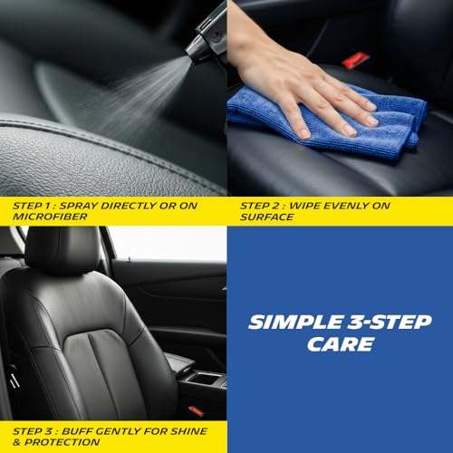 Image of MICHELIN Car Interior Trim Polish & Protectant 500ml | Polishes & Protects Plastic, Leather, Vinyl & Rubber | Leather Conditioner with UV Protection | Restores Shine with Non-Greasy & Anti-Dust Finish