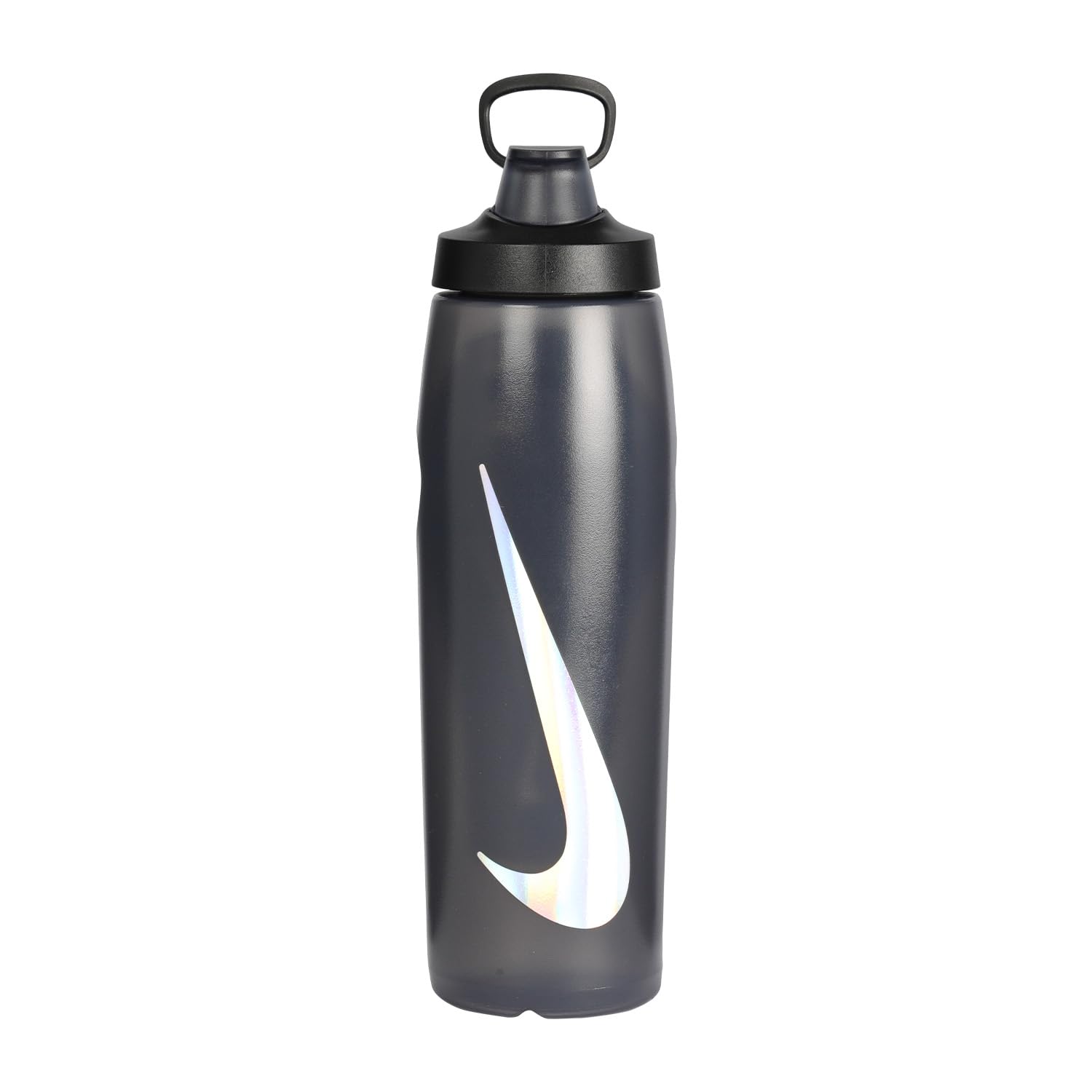 Nike Refuel Bottle Locking Lid 32oz 946 ml Water Bottle Sports Bottle Training Fitness Leakproof, Anthracite/Black/Silver Iridescent