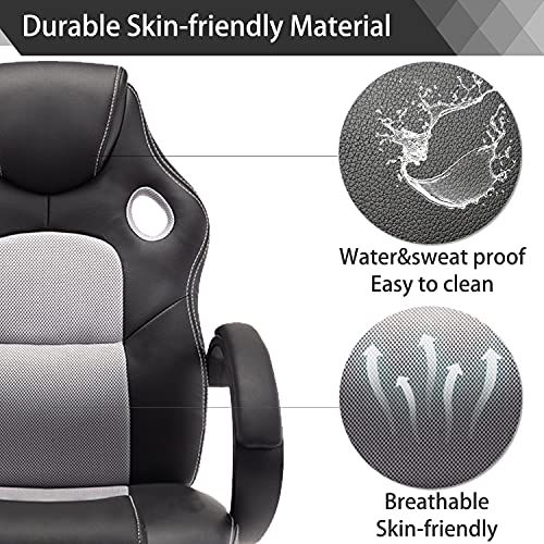 STmeng-Liberty-T1-Silla-Oficina-Ergonomica-Silla-Gaming-Silla-Escritorio-con-Altura-Ajustable-Giratoria-Sillas-de-Oficina-con-Ruedas-Soporte-Lumbar-3D-Reposabrazos-Asiento-Acolchado-Gris