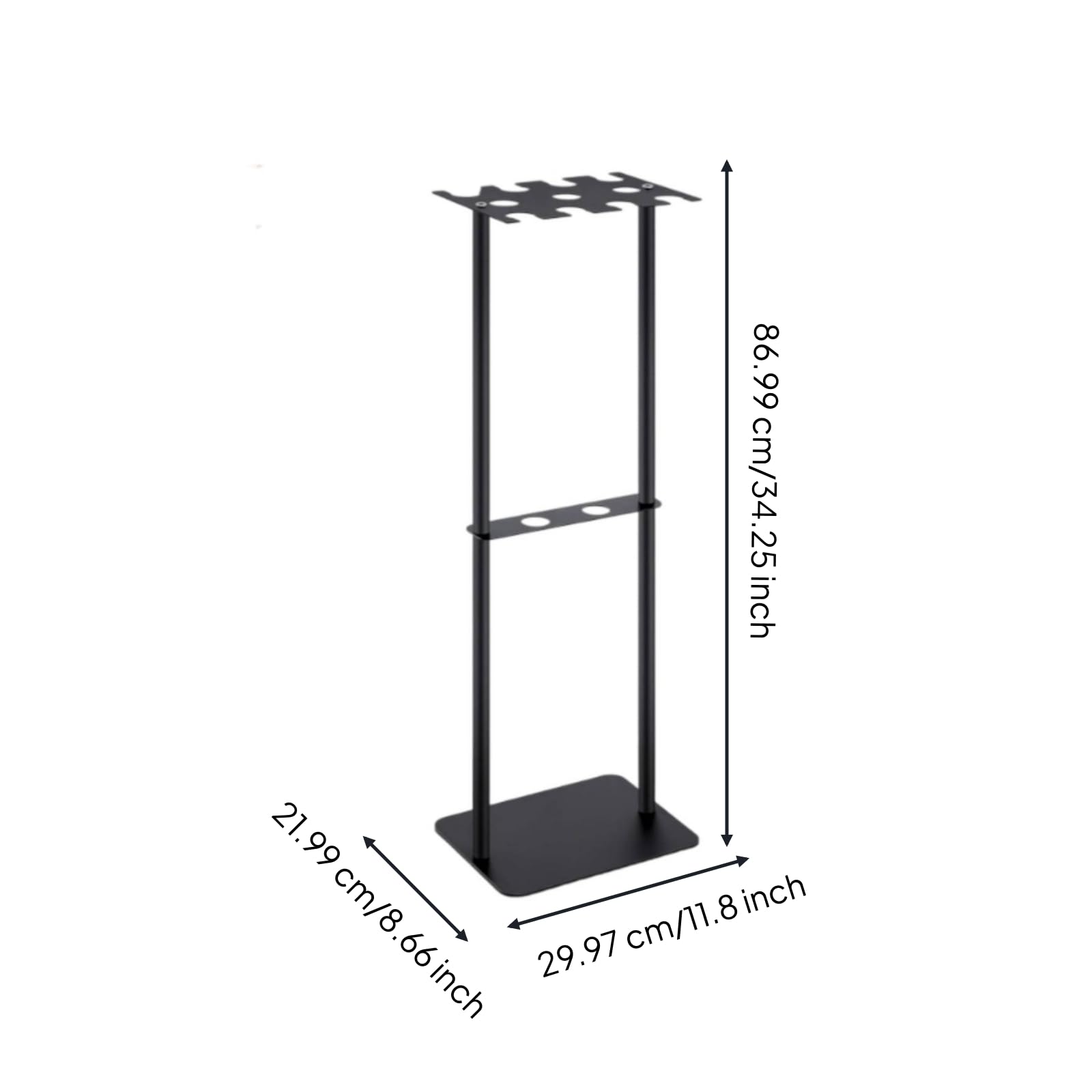 Porta Mazze da Pallabase in Metallo Antiruggine Porta Mazze Mobile da Pavimento Doppio Livello Attrezzatura Sportiva per Negozio Sportivo