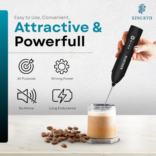 Image of Electric Milk Frother & Coffee Beater | 3-Speed Type-C Rechargeable Handheld Mixer with Dual Spring Whisk | Portable Foam Maker for Latte, Cappuccino, Matcha & Hot Chocolate