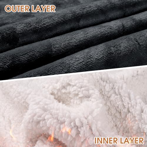 Yuson Girl Neutraler Kapuzenpulli mit Taschen Haustiermuster Winter Warm Übergröße Decke Sweatshirt Pullover mit Kapuze Langarm Kapuzenpulli Super Weich Bequem Riesen Kapuzenpulli(Grau)
