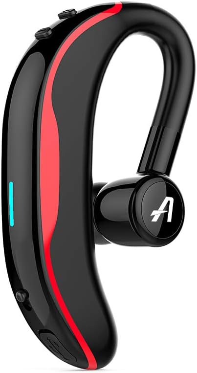 180° Adjustable Handsfree Driving Bluetooth Headset, TWS Wireless Earpiece Headphone, IPX4 Waterproof with Mic for Business Work and Sport Gym, Noise Cancelling Earbuds for Mobile PC Tablet