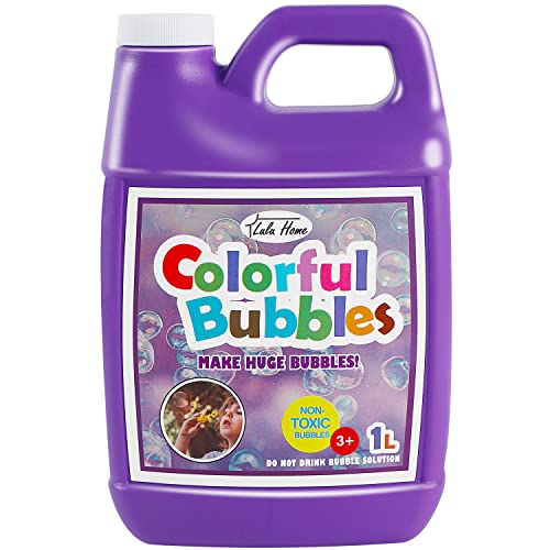 Image of Lulu Home Bubble Concentrated Solution, 1 L/ 33.8 OZ Bubble Refill Solution for Kids Bubble Machine, Giant Bubble Wand, Bubble Blower Toys, Halloween Party Favors (Purple)