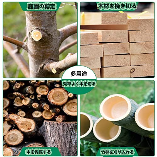 DayPlus 充電式チェーンソー 電動チェーンソー 21v 小型コードレスチェーンソー 片手 軽量 1500mAhリチウム電池搭載 強力 取り付け不要 木工切断 剪定ばさみ 枝切り 伐採 草刈り薪作り 農業 庭の剪定 日本語取扱説明書 3枚目