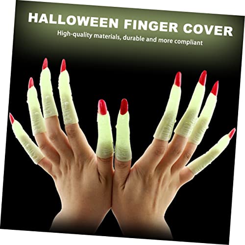 BESTOYARD 150 Peças Berços De Dedo Brilham No Escuro Dedos De Bruxa Unhas Falsas De Bruxa Cosplay De