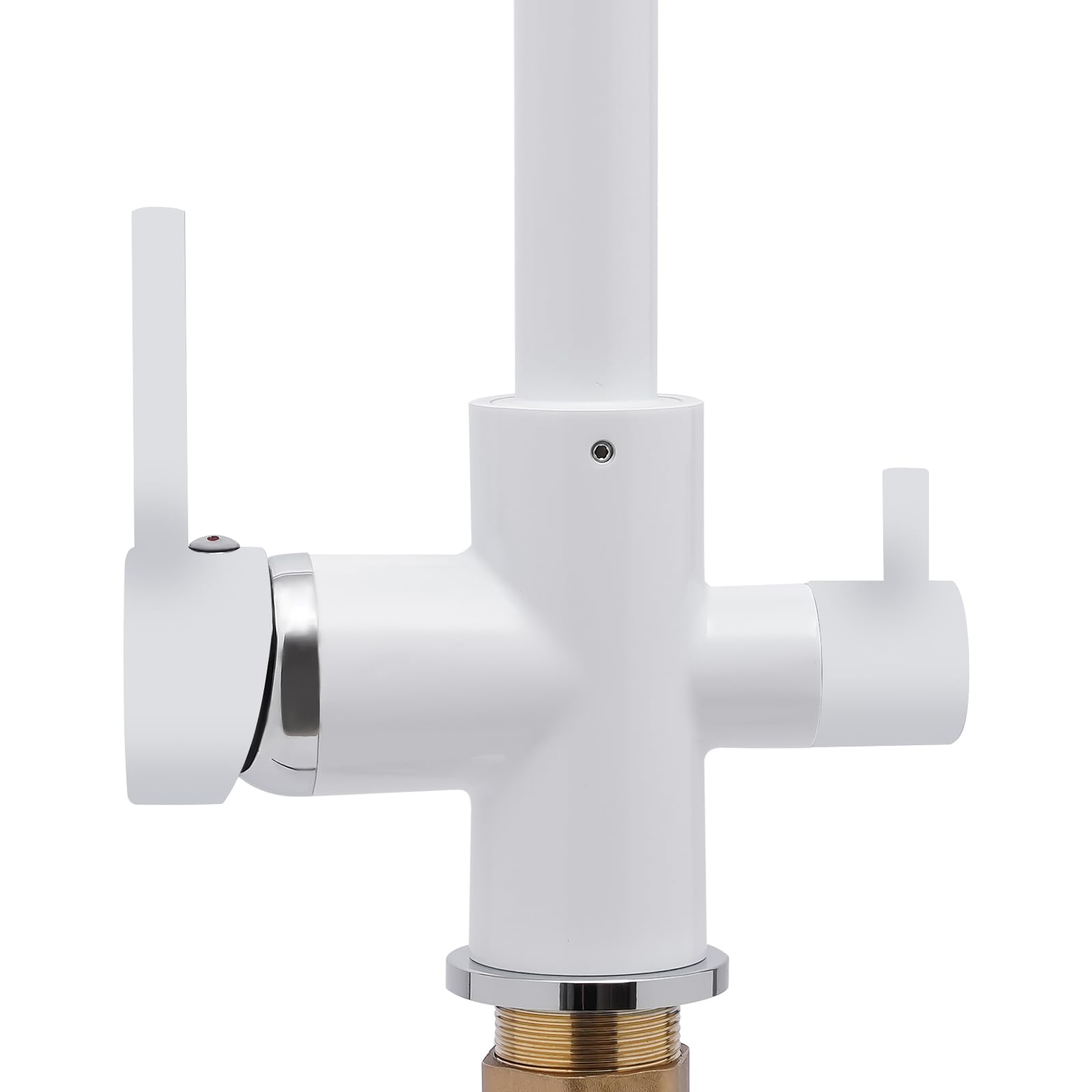 3 Wege Küchenarmatur 360° Drehbar Küchenarmatur Adjustable Temperature Weiß Mischbatterie Trinkwasserhahn Küche Wasserhahn Chrom Küchenarmatur Wasserhahn Wasserfilter Spüle Mischbatterie