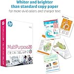 HP Printer Paper 8.5x11 MultiPurpose 20 lb 3 Ream Case 1500 Sheets 96 Bright Made in USA FSC Certified Copy Paper HP Compatible 112530C