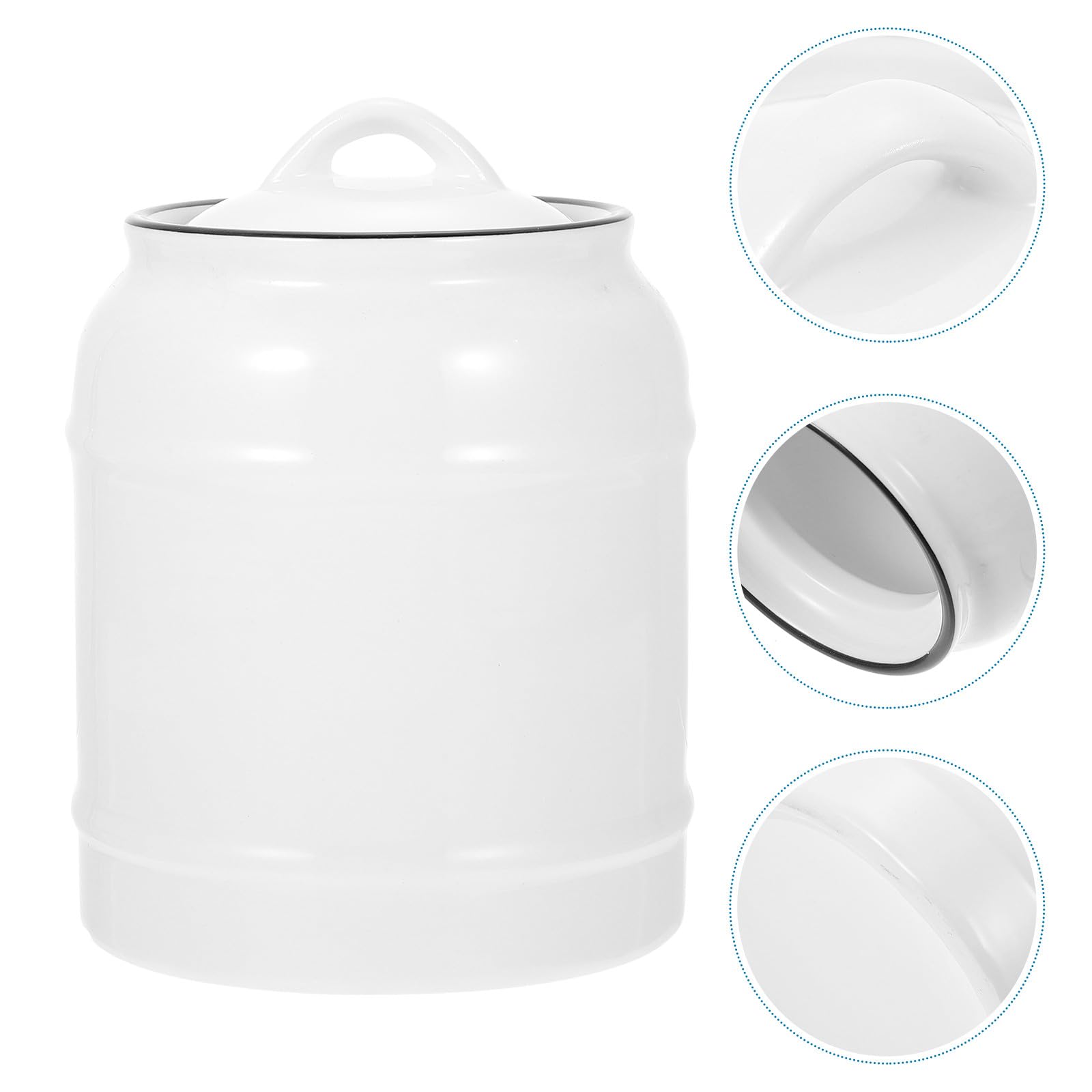 Abaodam Tarro de Almacenamiento Sellado de Cerámica Blanco para Conservar Alimentos Tapa Hermética y Diseño Decorativo para Decorar Tu Hogar