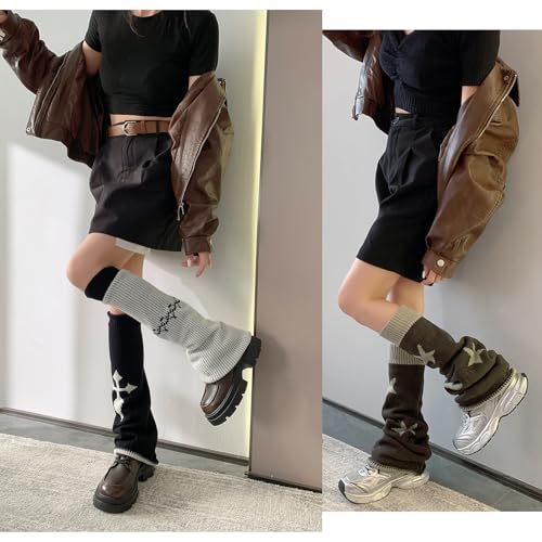 Image of XEPST 2 Pair of Lolita Leg Warmers - Harajuku Kawaii Leg Cover Socks - Gothic Winter Ankle Socks for Women Girls
