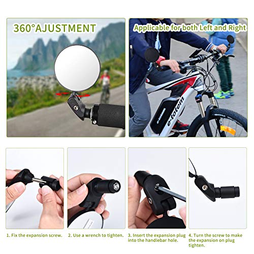 Ornalry Bicycle Accessories 4 PCs Include Bike Rearview Mirror, Rechargeable Bicycle Light Set - Front Headlight and Back Tailight, and 1 Bike Bell Brass (with 2 USB Cable) - Thumbnail 2