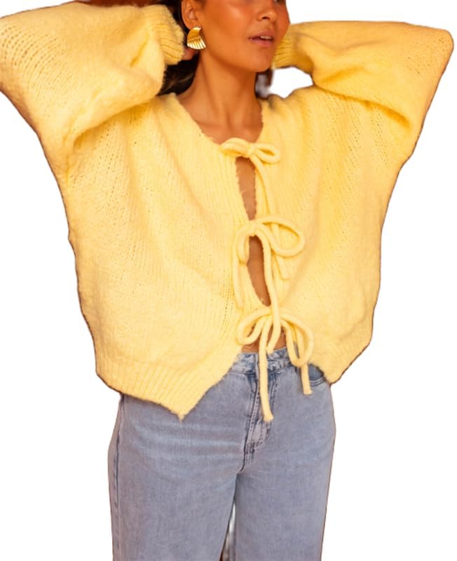 🔥 Y2K Vibes: Tie Front Knitted Cardigan for Women 🔥