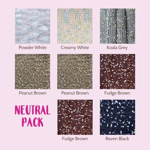 Image of Tweed Twinkles Soft Baby Yarn for Crocheting, 8-Pack (696Yds / 400G), Free Patterns - Acrylic Baby Blanket Knitting Yarn with Flecks - Size 3 DK Light Worsted Weight - Neutral Pack