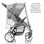 Zamboo Universal Regenschutz Buggy mit vollständiger Frontöffnung - Regenverdeck Kinderwagen & Sportwagen mit Fenster und Doppel Reißverschluss zum Öffnen - transparent, schadstofffrei