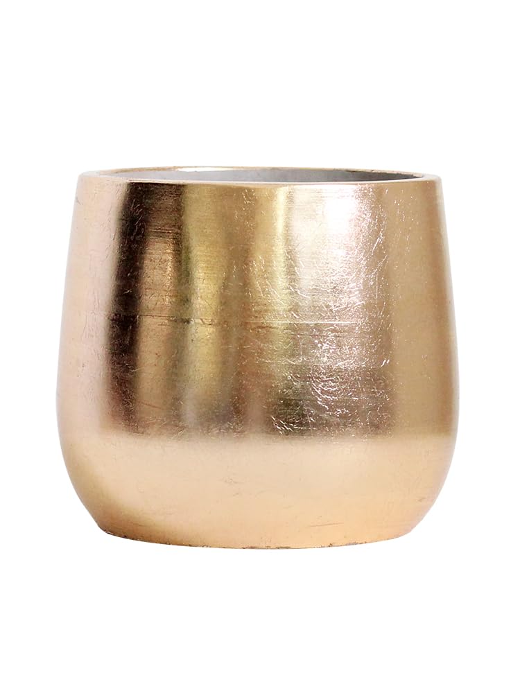 Olly & Rose Gold Foil Indoor Ceramic Plant Pot - 16Cm Contemporary Home Decor Flower Pots And Garden Planters