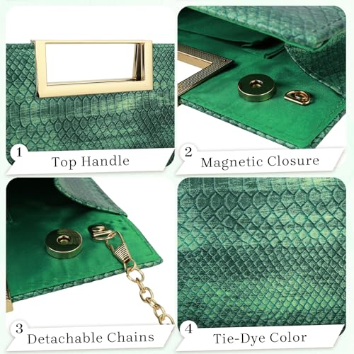 Image of Gets Clutch Purses for Women PU Leather Evening Handbag for Formal Wedding Party Clutches Small Crossbody Bag with Chain