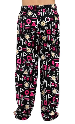 Squid Game Pjs for Adults, Fleece Pajama Pants for Men & Women, Young-Hee, Circles, Square, Triangle4