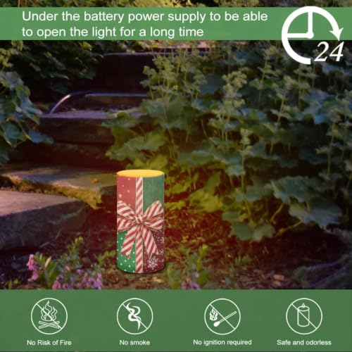 Image of Poceacles Flameless Light Candles Battery Operated Candles with Color Changing Timer Remote Control Tealights for Christmas Party Festival Decor, Christmas Bow Green Red