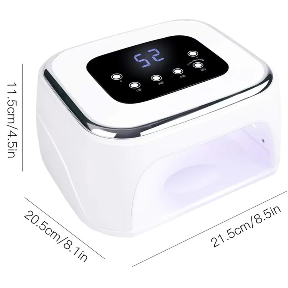 Akumulatorowa lampa UV LED do zdobienia paznokci, bezprzewodowa suszarka paznokci z wyświetlaczem LCD i 42 diodami LED, 4 ustawienia timera i obsługą Bluetooth do przechowywania w domu.