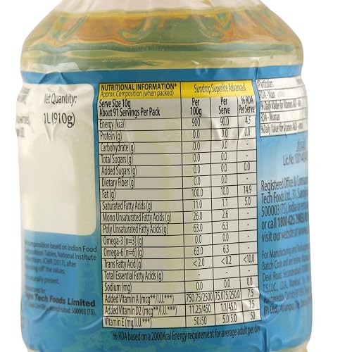 Image of Sundrop Superlite Advanced Sunflower Oil, 1700g (850g -Pack of 6, Super Saver Pack)