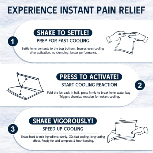 Image of General Medi Instant Ice Cold Pack (4 inchx 5.5 inch) - 25 Packs Disposable Cold Therapy Ice Packs for Pain Relief, Swelling, Inflammation, Sprains, Toothache - for Athletes & Outdoor Activities