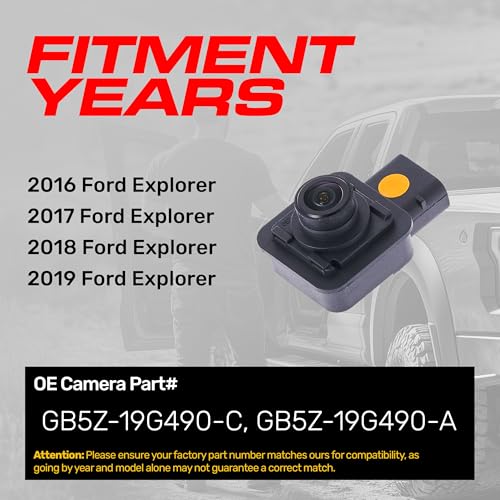 Image of Master Tailgaters Replacement for Ford Explorer (2016-2019) Backup Camera OE Part # GB5Z-19G490-C, GB5Z-19G490-A
