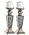 Creative Scents Schonwerk Pillar Candle Holder Set of 2- Crackled Mosaic Design- Home Coffee Table Decor Decorations Centerpiece for Dining/Living Room- Best Wedding Gift (Silver)