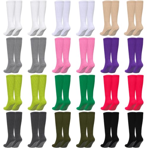 Image of Chuarry 60 Pairs Cotton Yoga Socks Non Slip Skid Sticky Socks for Women Elderly Hospital Pilates Ballet Barre