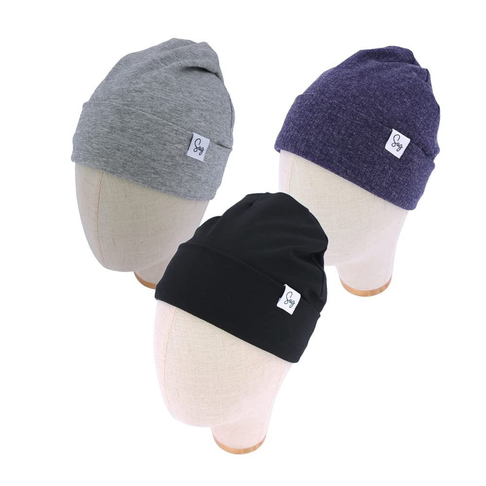 Gorro de punto para recién nacidos, niños y niñas, gorro con forro de satén sedoso, gorro para niños pequeños