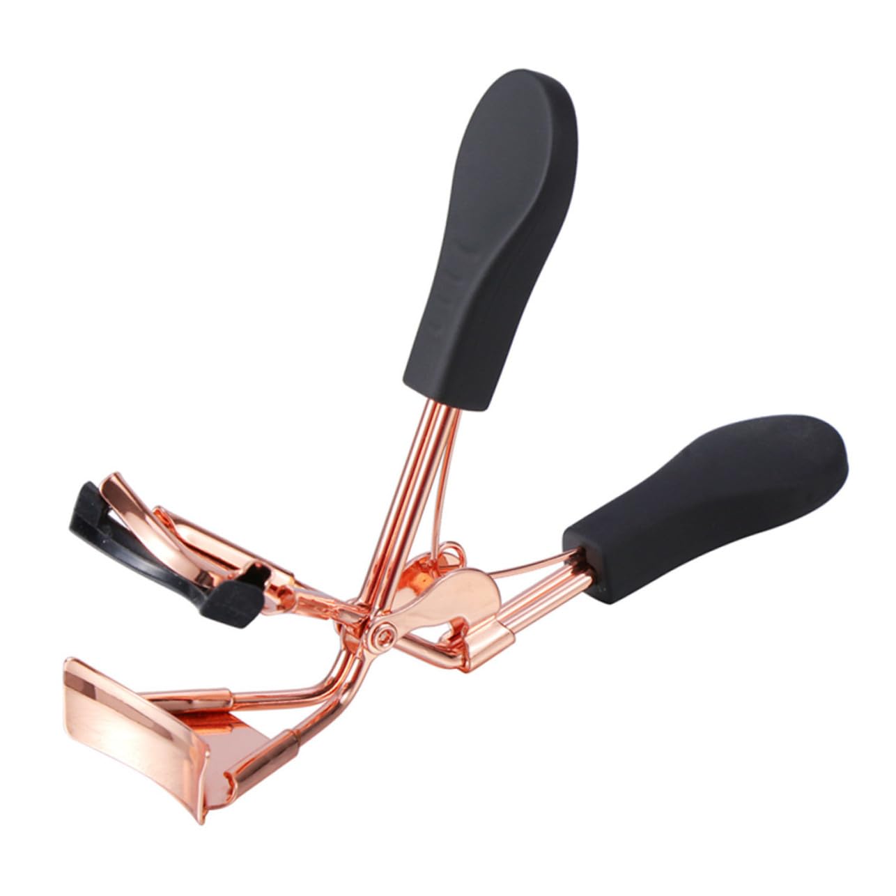 Ipetboom Eyelash Curler Tool with Rubber Pad Rose Gold Makeup Curler for Stunning Eye Looks Portable Beauty Tool for Effortless Lash Curling and Charm Enhancement