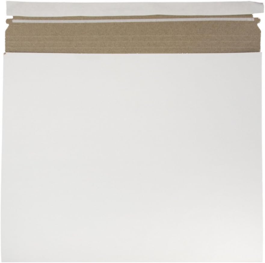 JAM PAPER Expandable Photo Mailer Envelopes with Peel & Seal Closure - 17 x 14 x 1 - White - 6 Rigid Mailers/Pack
