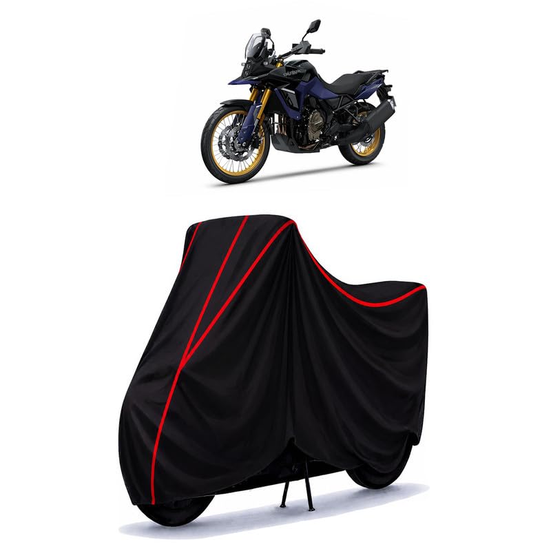 Image of Suzuki V-Strom 800 Water Resistant Bike Cover for All Motorcycles & Rain | Heavy Duty Taffeta Fabric | UV Protection, Dustproof, Scratchproof | All Weather Two Wheeler Body Cover with Elastic Bottom