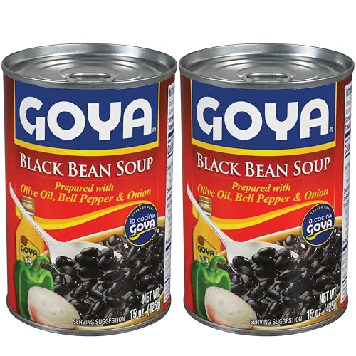 Goya Canned Black Beans Soup, Ready-to-Serve Frijoles Negros Soup, Rich