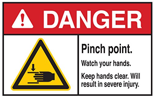 Panneau Danger Pinch Point Brady 144035 en polyester haute résistance