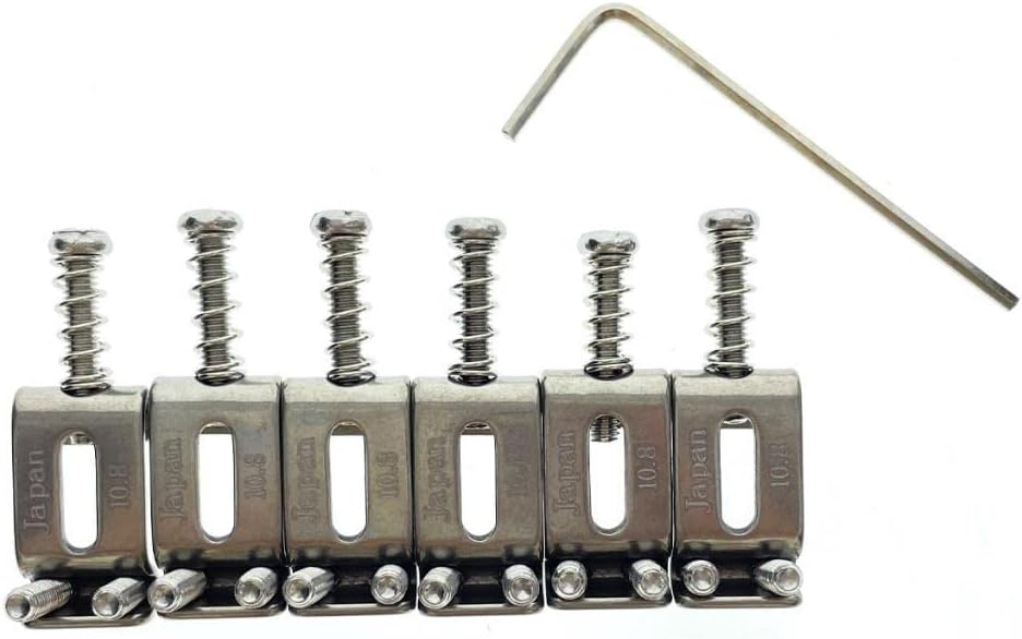 KAISH Titanium Alloy Electric Guitar Vintage Bridge Saddles 10.8mm Width Vintage Bent Guitar Saddles for Strat/Stratocaster
