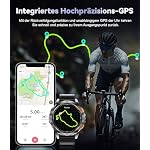 GPS Smartwatch Herren mit LED Taschenlampe,1.43‘’Amoled Display,Fitnessuhr mit 530 mAh Große Batterie,10ATM Wasserdicht,120+ Sport Modi,Herzfrequenz/Schrittzähler/Höhenmesser/Kompass für iOS Android – Bild 2