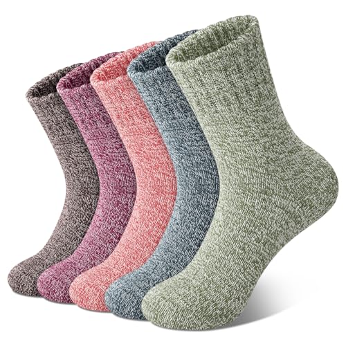 Image of Loritta Wool Socks for Women, Winter Warm Hiking Boot Socks Gifts