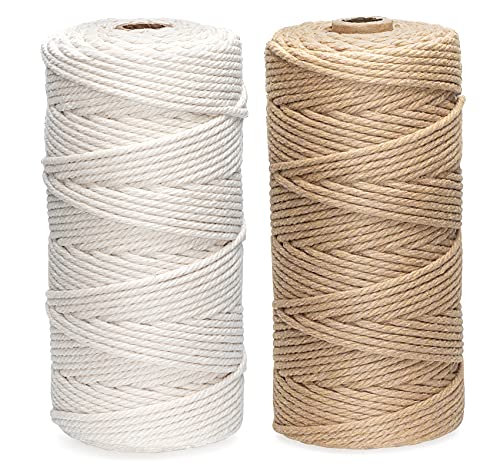 Cuerda / Cordón De Algodón Para Tejer Macramé 4mm / 1kg Color Beige