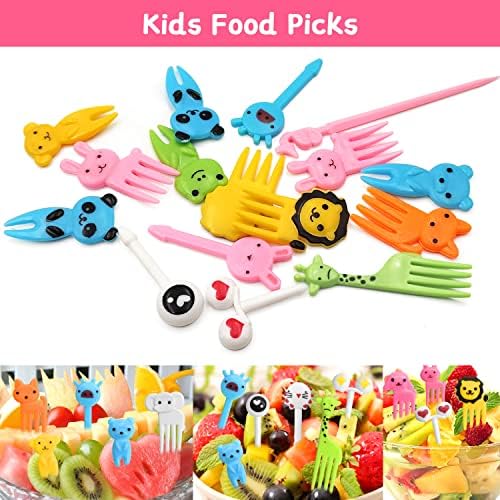 50 Pcs Plastic Animal Fruit Fork, Food Fruit Fork Cake Forks Dessert Forks, Food Picks for Kids, Cartoon Food Toothpick for Kids, Mini Forks, Cute Fruit Pick Sticks, for Children Party Bento Decor