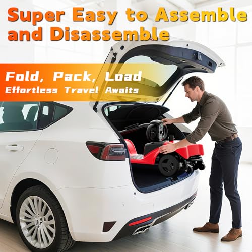 Four-Wheel Electric Mobility Scooter, Senior Mobility Scooter, Foldable, Suitable for Travel, Adults and The Elderly - with Charger and Basket