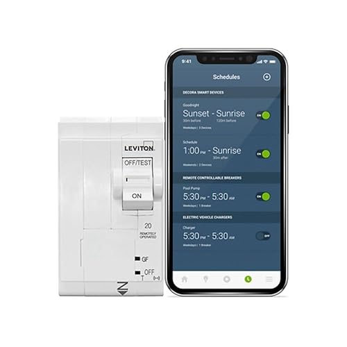 Miniatura 18 de Leviton Disyuntor inteligente de 2ª generación con control remoto, GFCI, 1 polo, 20 amperios, 120 voltios, clasificación de interrupción de 10kA